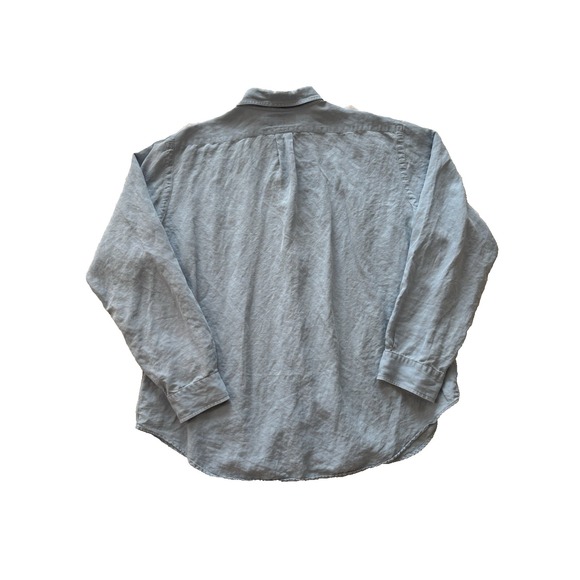 Ralph‎ Lauren Shirt Mens XL Blue Long Sleeve Button Down Linen Silk Classic Fit - Picture 2 of 10